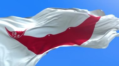 Paskalya Adası Rapa Nui bayrağı - 3D gerçekçi bayrak sallama arkaplanı