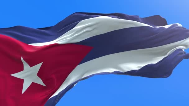 Bandera Cuba Fondo Bandera Ondeante Realista — Vídeos de Stock