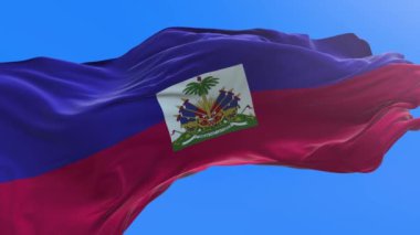 Haiti bayrağı - 3D gerçekçi bayrak sallama arkaplanı