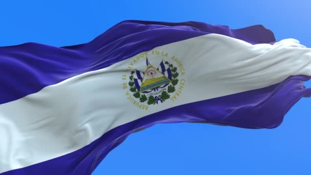 Flaga Salwadoru Realistyczne Tło Flagi — Wideo stockowe