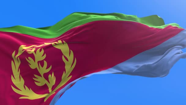 Bandera Eritrea Fondo Bandera Ondeante Realista — Vídeos de Stock