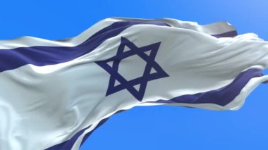 İsrail bayrağı - 3D gerçekçi bayrak sallama arkaplanı