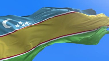 Karakalpakistan bayrağı - 3D gerçekçi bayrak sallama arkaplanı