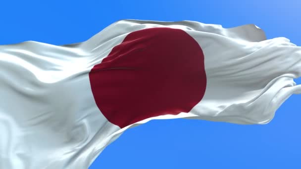 Japonya Bayrağı Gerçekçi Bayrak Sallama Arkaplanı — Stok video