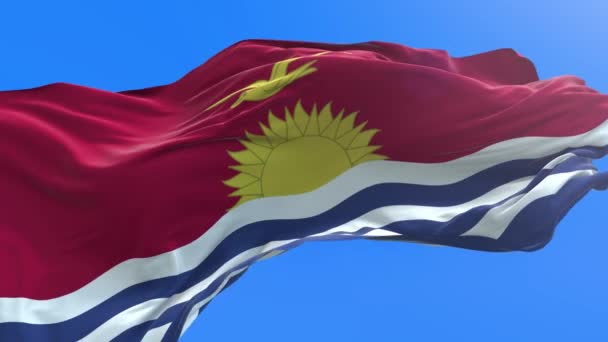 Kiribati Vlag Realistische Zwaaiende Vlag Achtergrond — Stockvideo