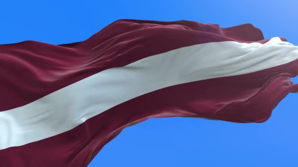 Bandeira Letónia Realista Acenando Fundo Bandeira — Vídeo de Stock