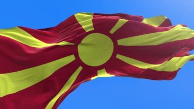 Makedonya bayrağı - 3D gerçekçi bayrak sallama arkaplanı