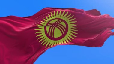 Kırgızistan bayrağı - 3D gerçekçi bayrak sallama arkaplanı