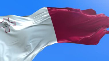 Malta bayrağı - 3D gerçekçi bayrak sallama arkaplanı