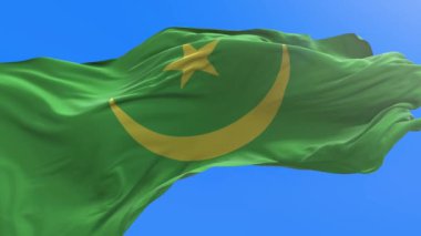 Moritanya bayrağı - 3D gerçekçi bayrak sallama arkaplanı