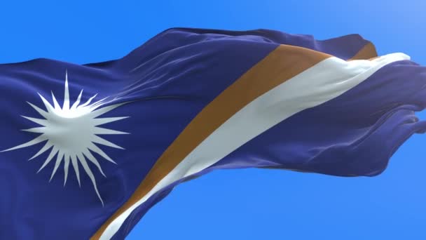 马绍尔群岛国旗3D真实感挥动国旗背景 — 图库视频影像