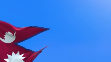 Nepal bayrağı - 3D gerçekçi bayrak sallama arkaplanı