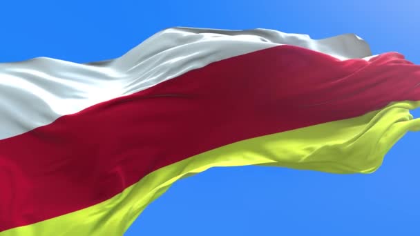 North Osetia Vlajka Realistické Vlnění Vlajky Pozadí — Stock video