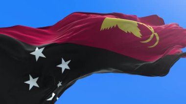Papua Yeni Gine bayrağı - 3D gerçekçi bayrak sallama arkaplanı