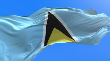 Saint Lucia bayrağı - 3D gerçekçi bayrak sallama arkaplanı