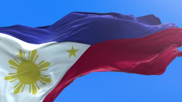 Filipínská Vlajka Realistické Vlnění Vlajky Pozadí — Stock video