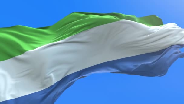 Bandera Sierra Leona Fondo Bandera Ondeante Realista — Vídeos de Stock