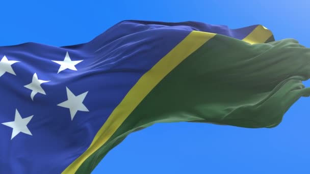 Flaga Wysp Salomona Realistyczne Tło Flagi — Wideo stockowe