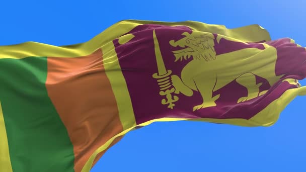 Sri Lanka Bayrağı Gerçekçi Bayrak Sallama Arkaplanı — Stok video