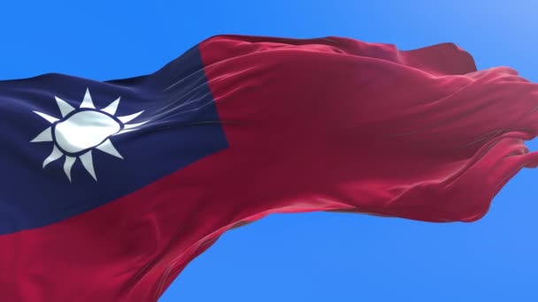 Σημαία Ταϊβάν Ρεαλιστικό Κυματίζει Φόντο Σημαία — Αρχείο Βίντεο