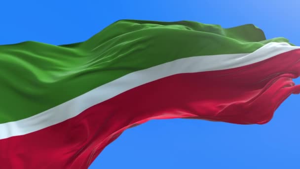 Tatarstan Vlag Realistische Zwaaiende Vlag Achtergrond — Stockvideo