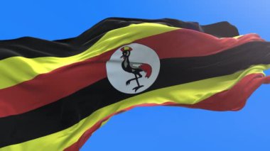 Uganda bayrağı - 3D gerçekçi bayrak sallama arkaplanı
