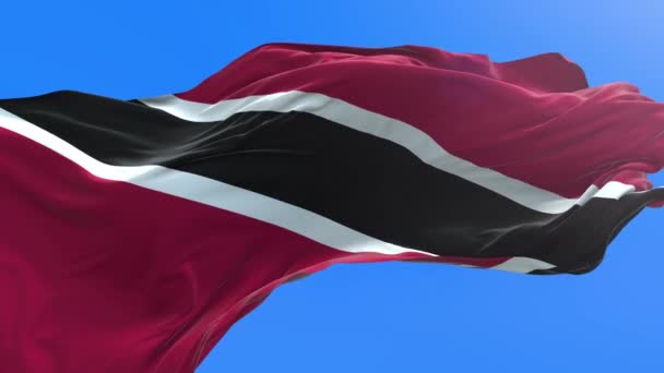 Bandera Trinidad Tobago Fondo Bandera Ondeante Realista — Vídeos de Stock
