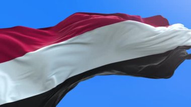 Yemen bayrağı - 3D gerçekçi bayrak sallama arkaplanı