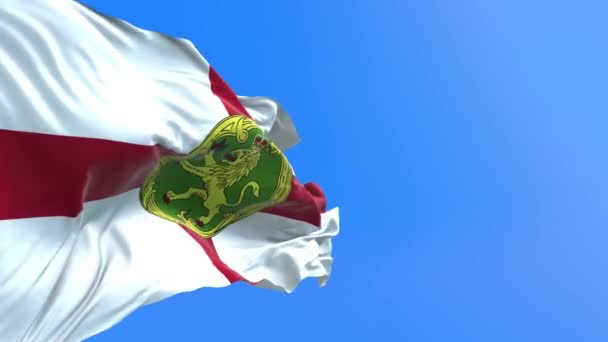 奥尔德尼旗 3D现实的挥旗背景 — 图库视频影像