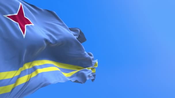 Aruba Vlajka Realistické Vlnění Vlajky Pozadí — Stock video
