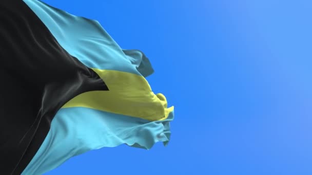 Bandeira Das Bahamas Realista Acenando Fundo Bandeira — Vídeo de Stock