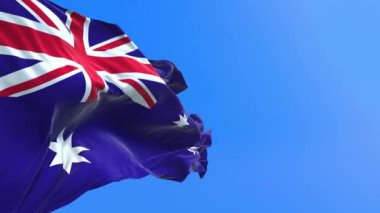 Avustralya bayrağı - 3D gerçekçi bayrak sallama arkaplanı