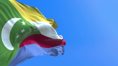 Komoros bayrağı - 3D gerçekçi bayrak sallama arkaplanı