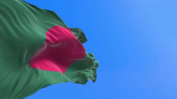 Bangladeş Bayrağı Gerçekçi Bayrak Sallama Arkaplanı — Stok video