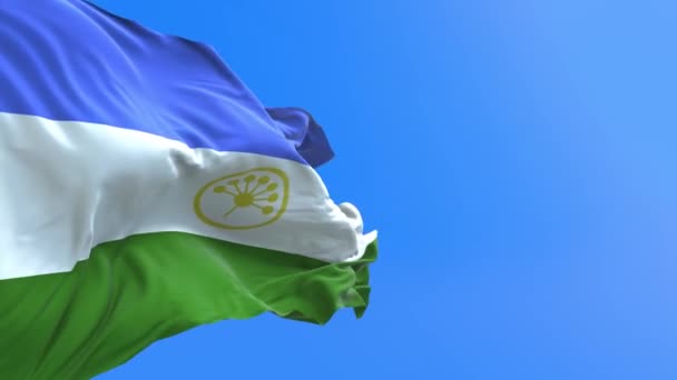 Bashkortostan Bayrağı Gerçekçi Bayrak Sallama Arkaplanı — Stok video