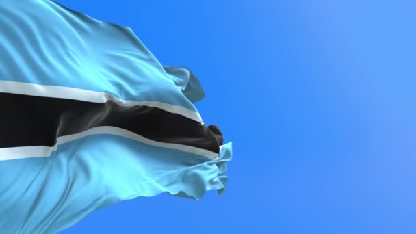 Botswana Vlag Realistische Zwaaiende Vlag Achtergrond — Stockvideo