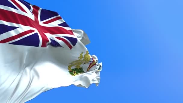 Brittiska Antarktiska Territoriet Flagga Realistisk Viftande Flagga Bakgrund — Stockvideo