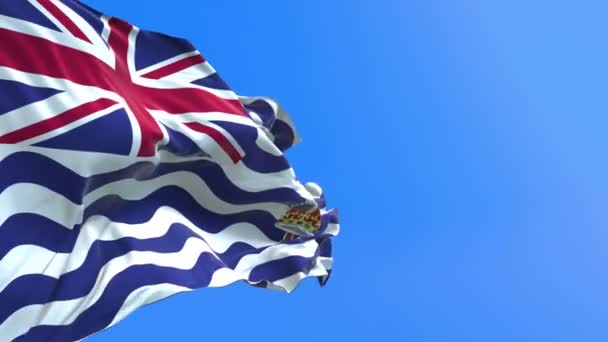 Britské Území Indického Oceánu Vlajka Realistické Vlnění Vlajky Pozadí — Stock video