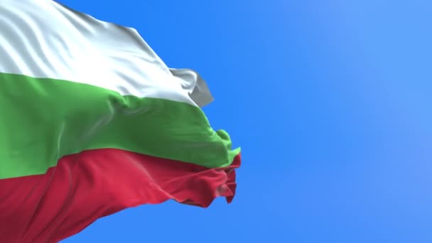 Bulgarien Flagga Realistisk Viftande Flagga Bakgrund — Stockvideo