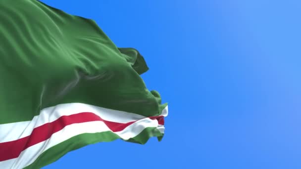 Σημαία Της Δημοκρατίας Της Τσετσενίας Τρισδιάστατο Ρεαλιστικό Κυματιστό Φόντο Σημαίας — Αρχείο Βίντεο