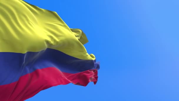 Bandera Colombia Fondo Bandera Ondeante Realista — Vídeos de Stock