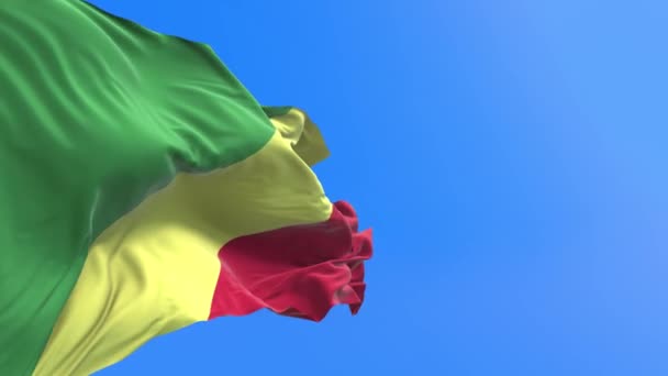 Kongo Bayrak Cumhuriyeti Gerçekçi Bayrak Sallama Arkaplanı — Stok video