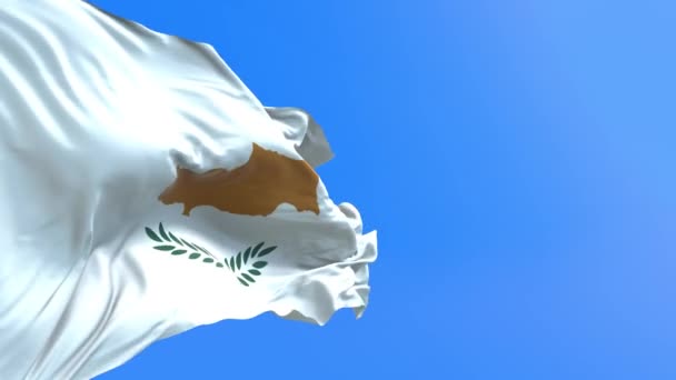 Cipro Bandiera Realistico Sventolando Bandiera Sfondo — Video Stock