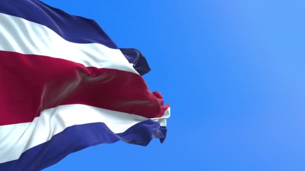 Kostarika Vlajka Realistické Vlnění Vlajky Pozadí — Stock video