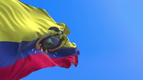 Ekvádorská Vlajka Realistické Vlnění Vlajky Pozadí — Stock video