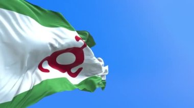 Ingushetia bayrağı - 3D gerçekçi bayrak sallama arkaplanı