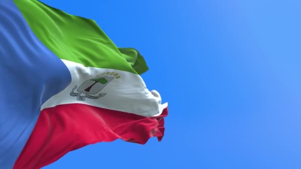 Equatorial Guinea Flag Realistic Waving Flag Background — Stock Video