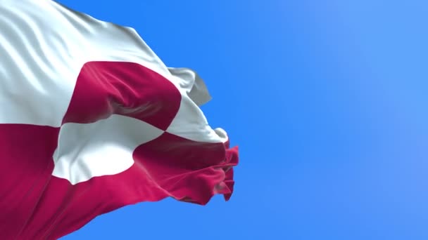 Greenland Flag Realistic Waving Flag Background — Stock Video