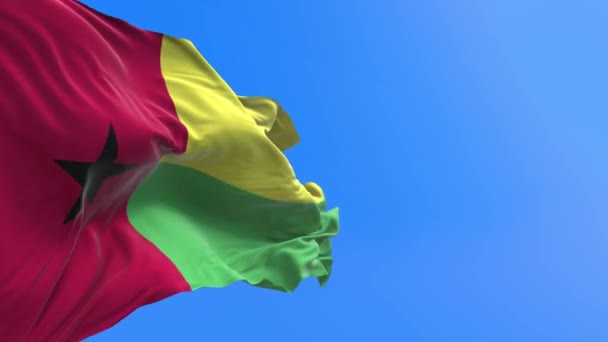 Σημαία Γουινέας Biisau Τρισδιάστατο Ρεαλιστικό Κυματιστό Φόντο Σημαίας — Αρχείο Βίντεο