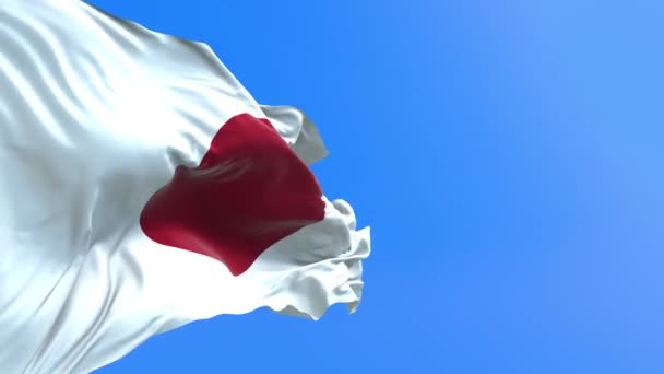 Japonská Vlajka Realistické Vlnění Vlajky Pozadí — Stock video